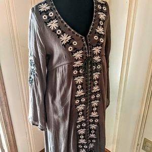 Boho boutique Olive Dress with much detail